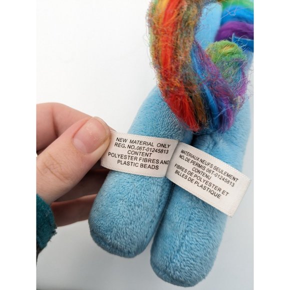 Ty Sparkle My Little Pony 2014 Blue 8" Plush Rainbow Dash - Picture 6 of 6
